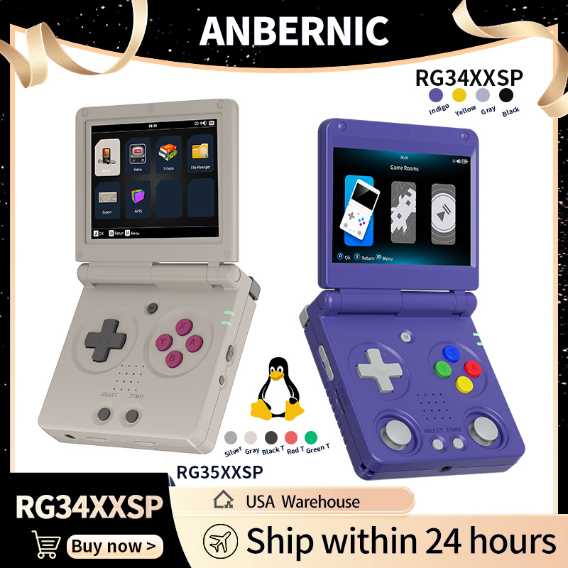 Retro Gaming Linux - Anbernic RG34XXSP RG35XXSP フリップ式携帯ゲーム機 IPSスクリーン Linux