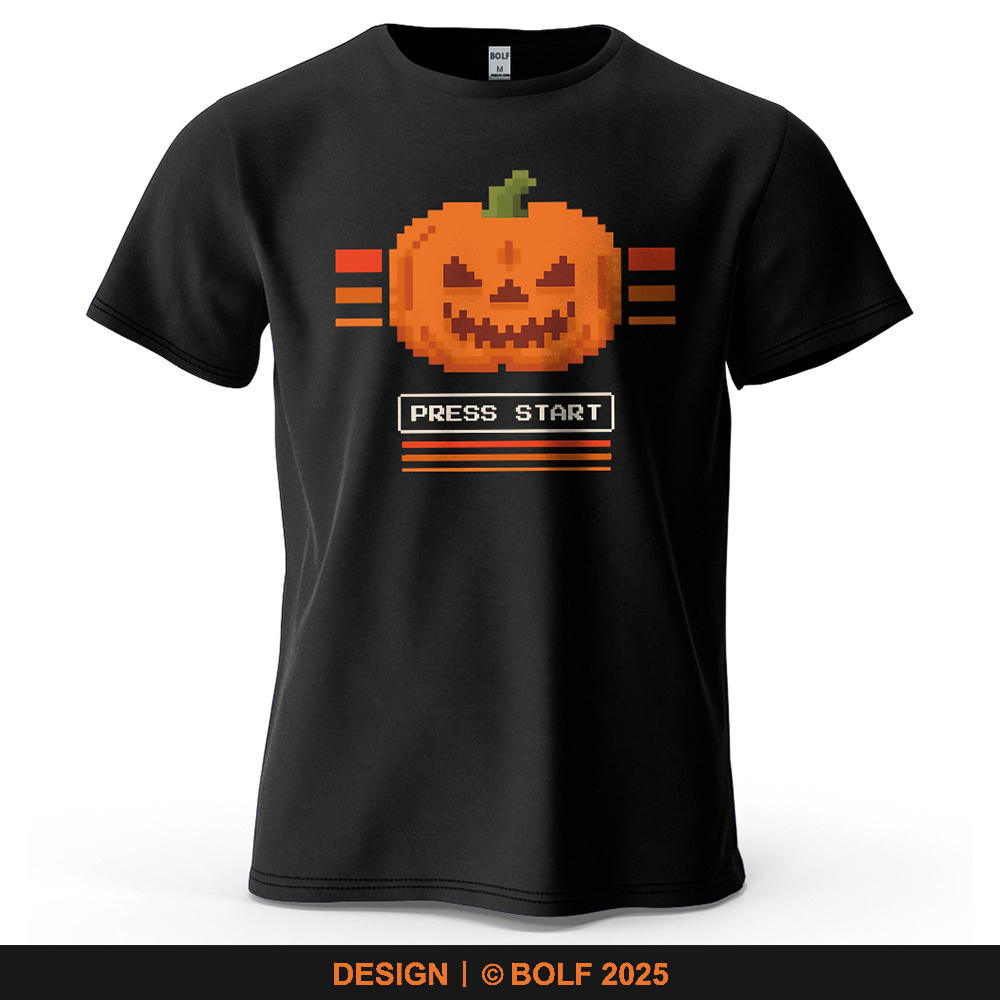 Retro Gaming Event - ハロウィンカボチャプリントメンズ Tシャツ綿 100% オーバーサイズレトロゲームイベントグラフィック Tシャツ女性用トップス Tシャツストリートウェア