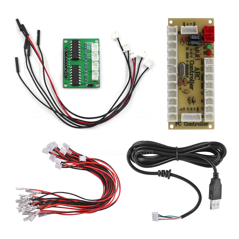 Arcade Button Kit - すべてのボタンhitboxスタイルアーケードジョイスティックファイトスティックゲームコントローラsocdクリーナーキット