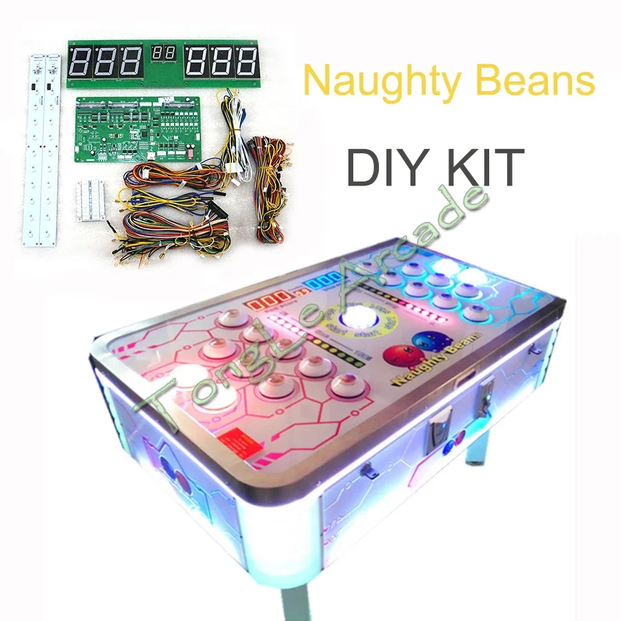 Arcade Button Kit - いたずら豆DIYキット、コイン式アミューズメント機器、ヒットハンマーゲーム、アーケードマシン基板（配線付き）、ディスプレイLEDボタン、12V