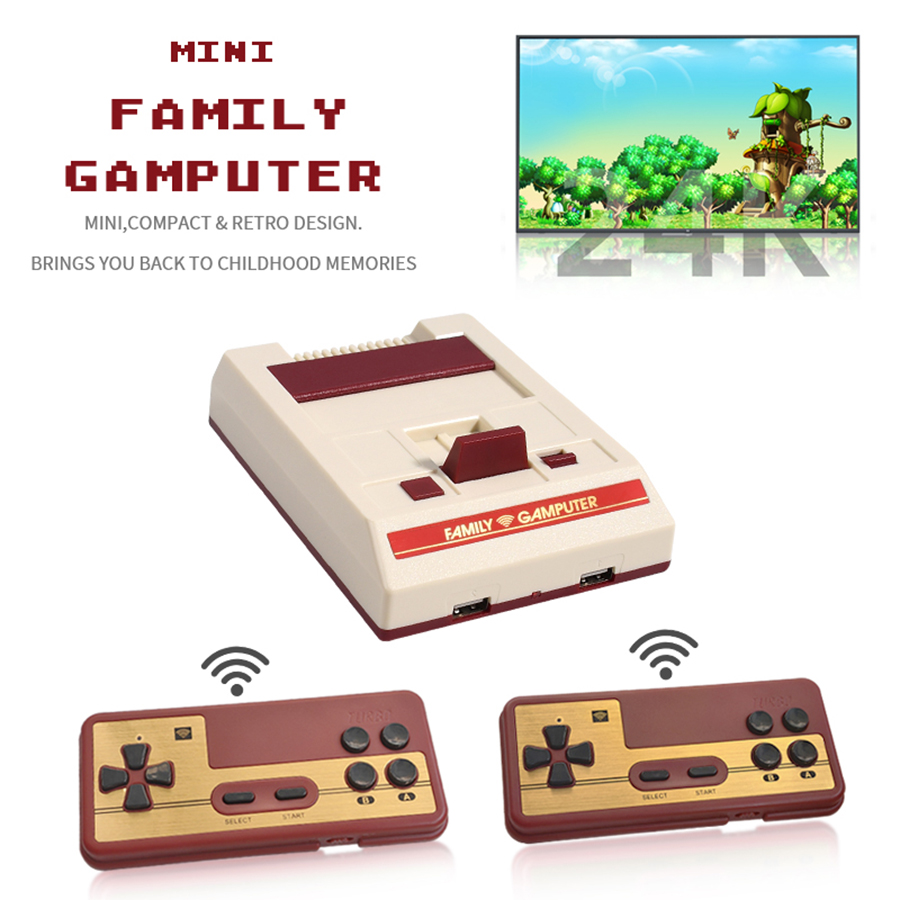 Retro Gaming Devices - FC-ミニTVビデオゲームコンソール,ワイヤレスプラグアンドプレイ,レトロクラシックエミュレーター,ゲームパッド,ギフト玩具,新品,4K, HD