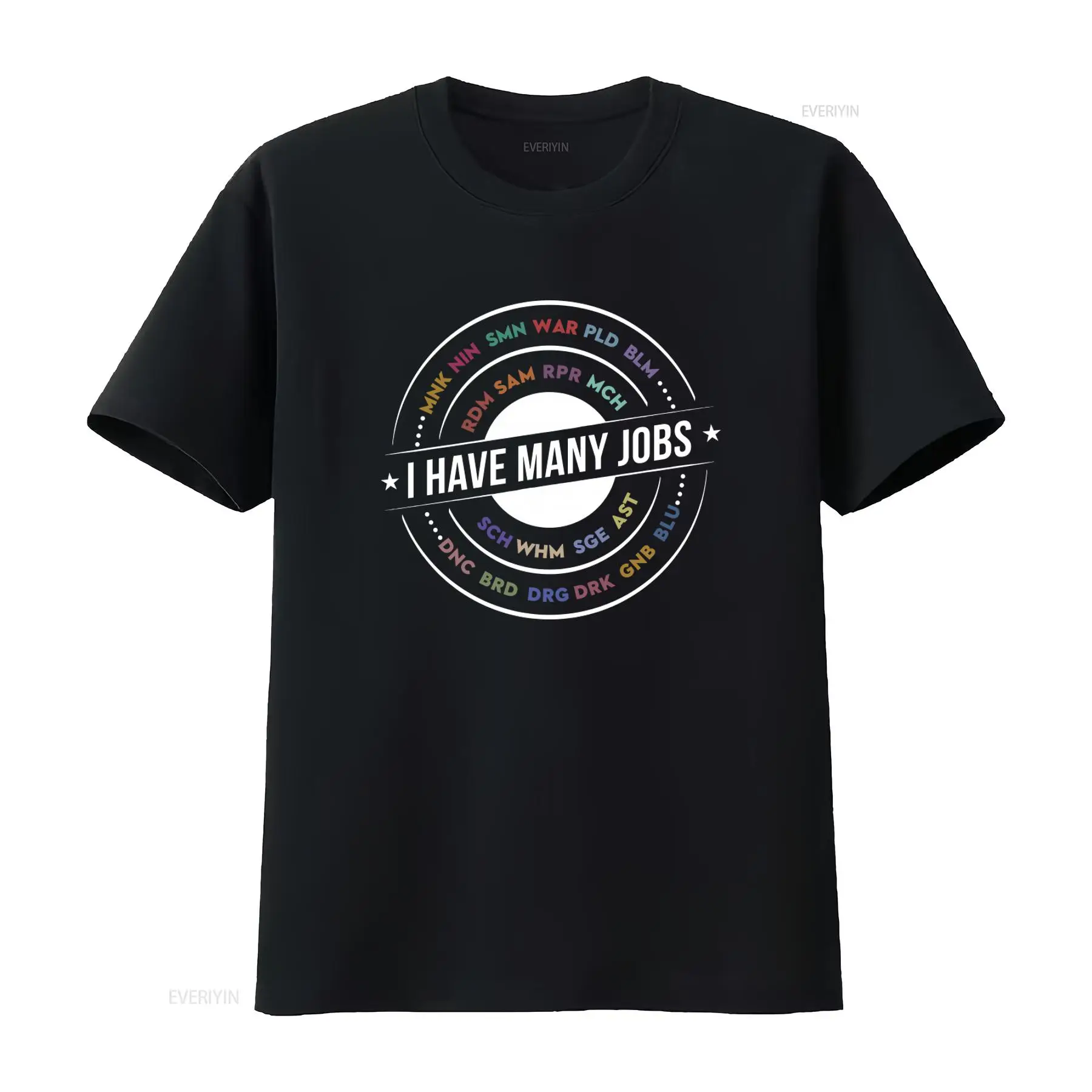 Retro Gaming Shirt - 多くの職業にインスパイアされた面白いFFXIV FF14 MMOゲーマーTシャツ、ゲーミング愛好家に最適なデザイン、ヴィンテージ風、少しウォッシュ加工されています。
