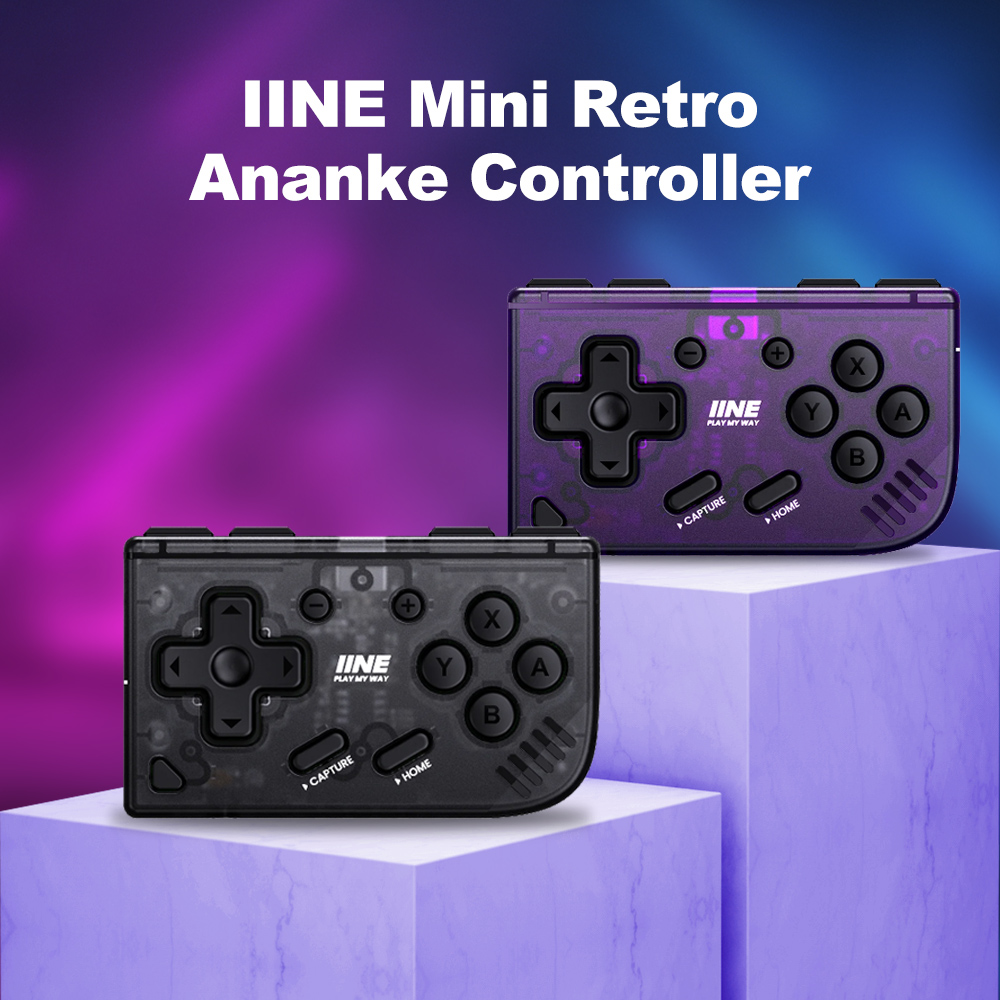 Retro Gaming Tablet - IINEポケットミニコントローラー（ニンテンドースイッチ2、スイッチ1、PC、Android、iOS対応）レトロゲームパッド、電子書籍ページめくり、ターボ機能搭載