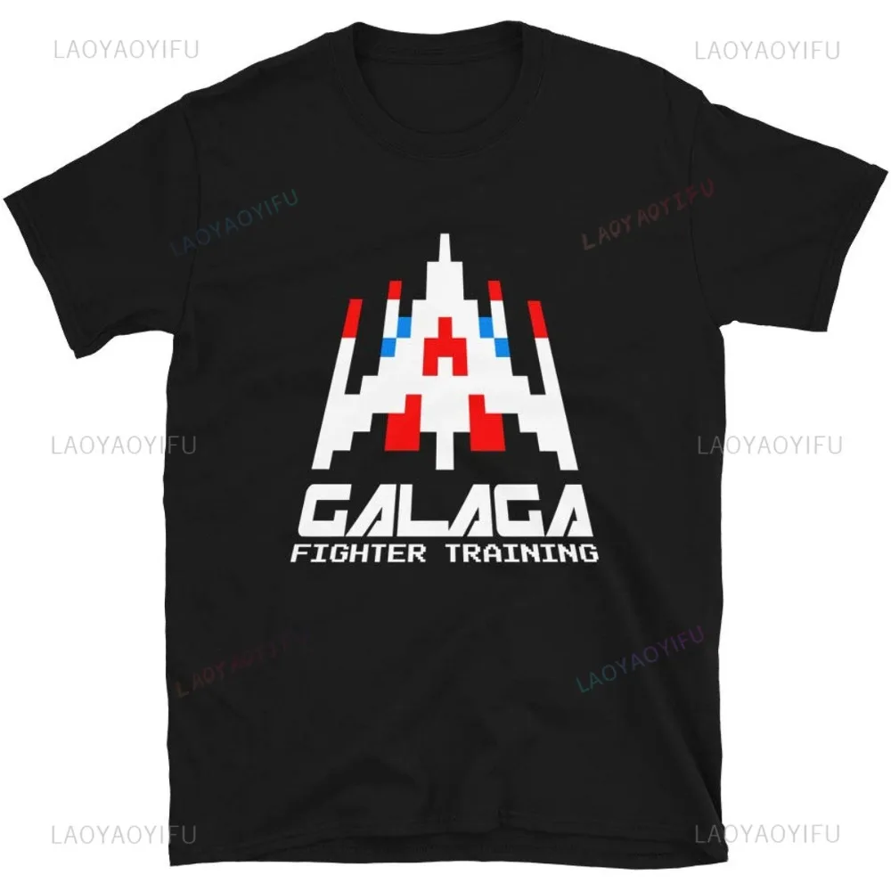 Retro Gaming Shirt - アーケードガレガガ-男性用ヴィンテージトップス,ビデオゲーム,スペースゲームスペース,エイリアン,原宿スタイル,レトロ,カジュアル,80s, 70s