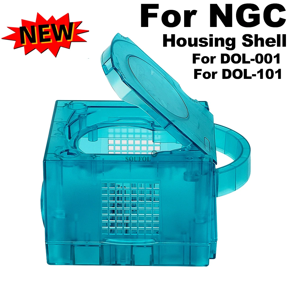 Retro Gaming Machine - アイスブルー交換ケースゲームキューブシェル透明ハウジングシェルケース NGC レトロビデオゲームコンソール DOL-101/DOL-001