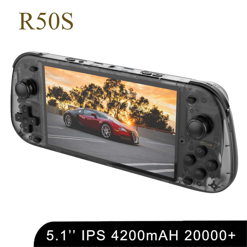 Retro Gaming Linux - 5.1インチ新型R50Sレトロ携帯型ビデオゲーム機 128GB IPSスクリーン 2人用 Wifiオンライン対戦 ポータブルポケットビデオプレーヤー