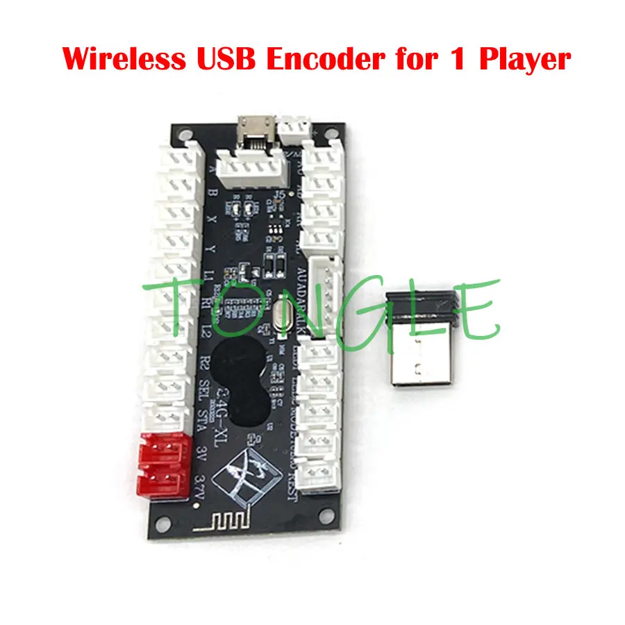 Arcade Button Kit - ゼロ遅延-ワイヤレスアーケードゲームコントローラー、USBエンコーダー、ジョイスティックボタン、PS DIYキット、PS3、Androidラズベリーパイ、PC、2.4g