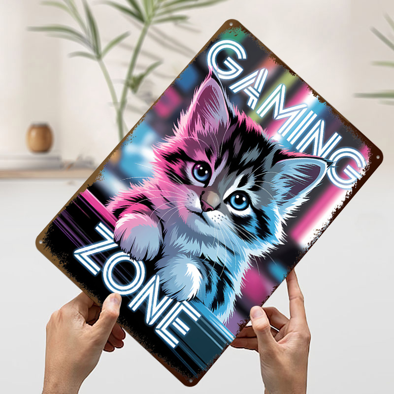ゲーミングゾーン子猫プリントポスターカスタマイズされた壁アー - Retro Gaming Zone のレビューと価格