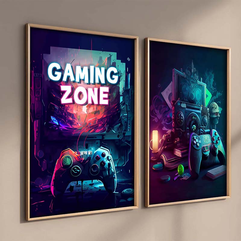 レトロなポップパンクゲーマーポスター,ゲームパッド,抽象的な - Retro Gaming Zone のレビューと価格