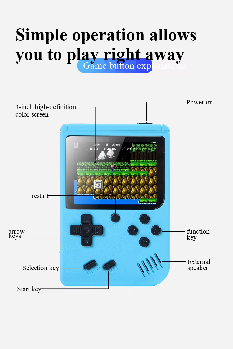 400種類のミニゲーム搭載、携帯型レトロゲーム機、8ビット、 - Retro Gaming Tablet のレビューと価格