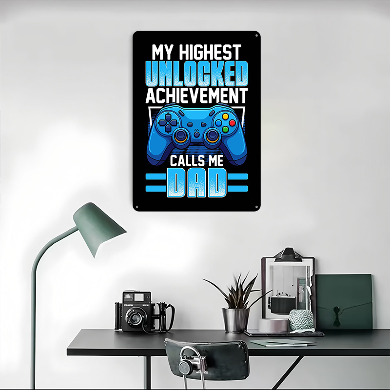 ゲーミングパパの功績を記念するブリキポスター、カスタマイズさ - Retro Gaming Achievements のレビューと価格