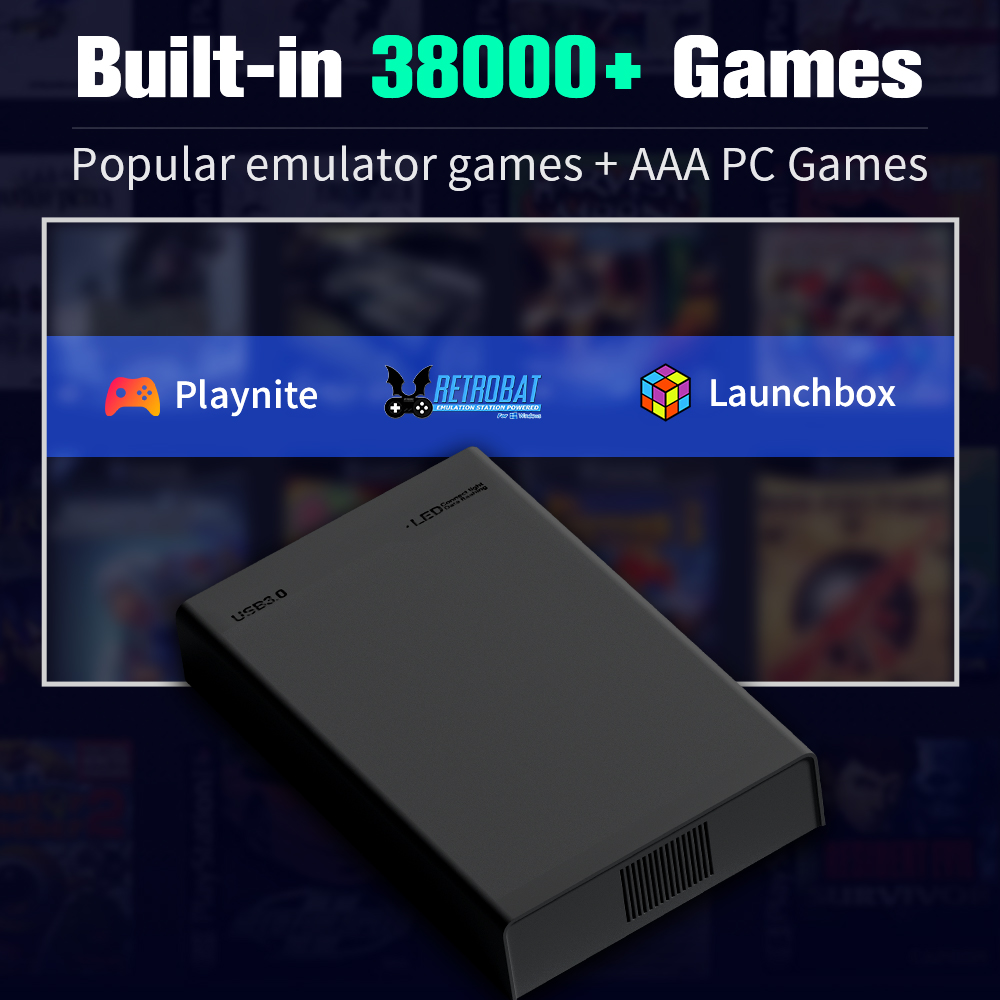 500G ゲームハードドライブ 38000+ゲーム付き Xb - Retro Gaming Devices のレビューと価格