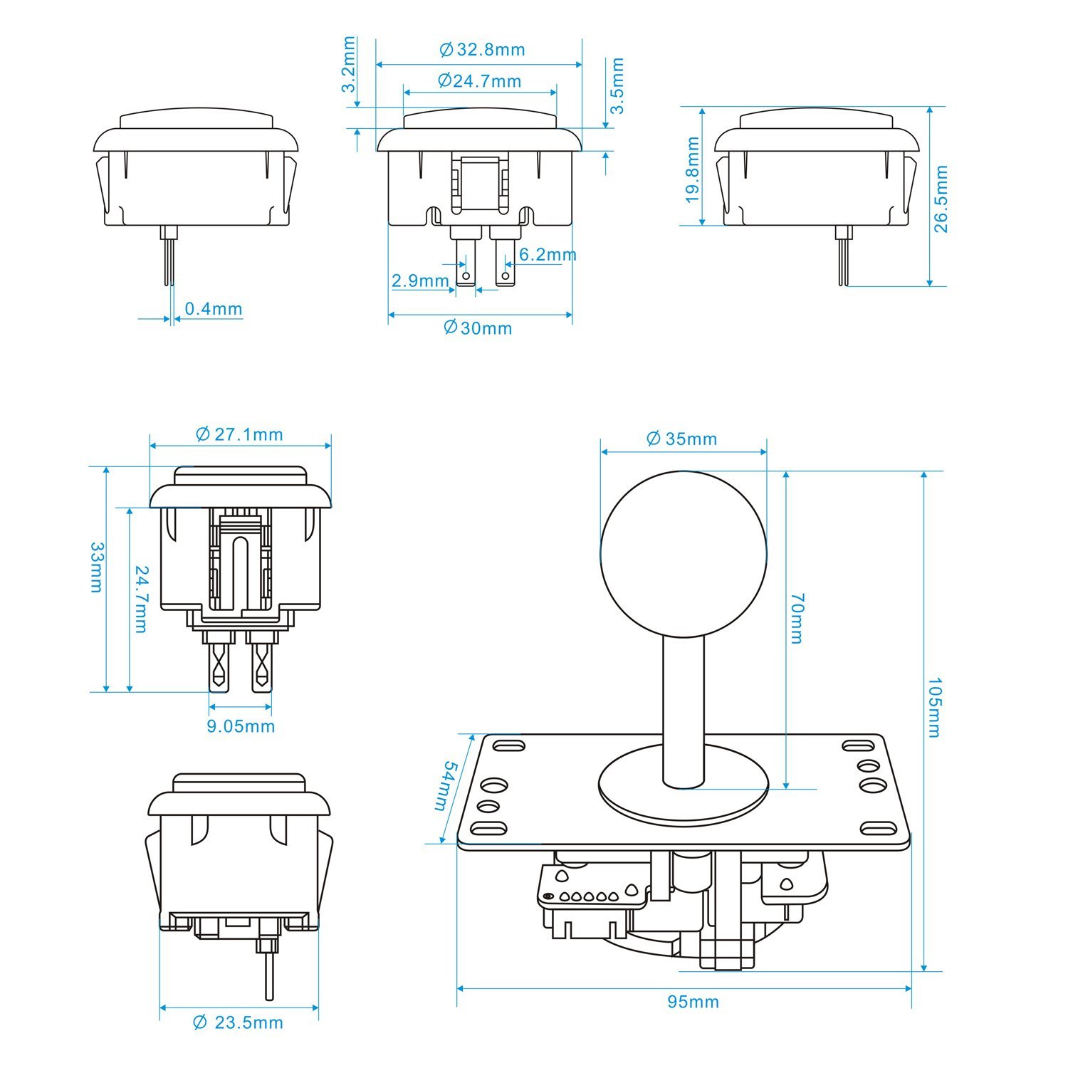 SJ@JX 2 プレーヤーアーケード DIY キットアーケー - Arcade Button Kit のレビューと価格