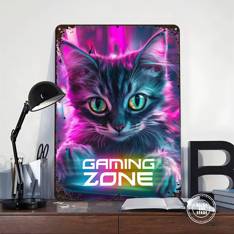 ゲーマーキャット - ゲーミングゾーンプリントポスター カス - Retro Gaming Zone のレビューと価格
