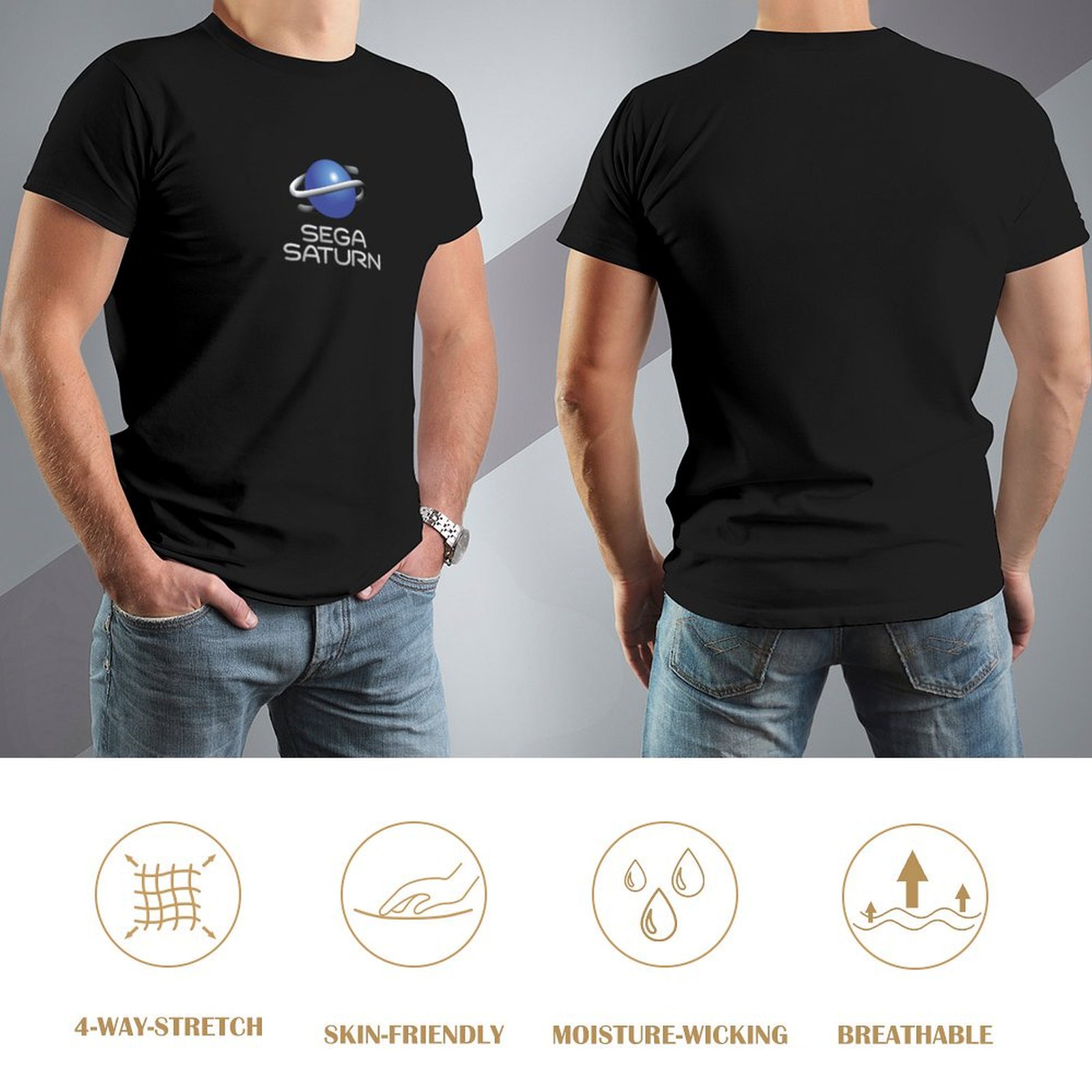 セガサターンレトロビデオゲーム会社ロゴクリーン Tシャツヴィ - Retro Gaming Logo のレビューと価格