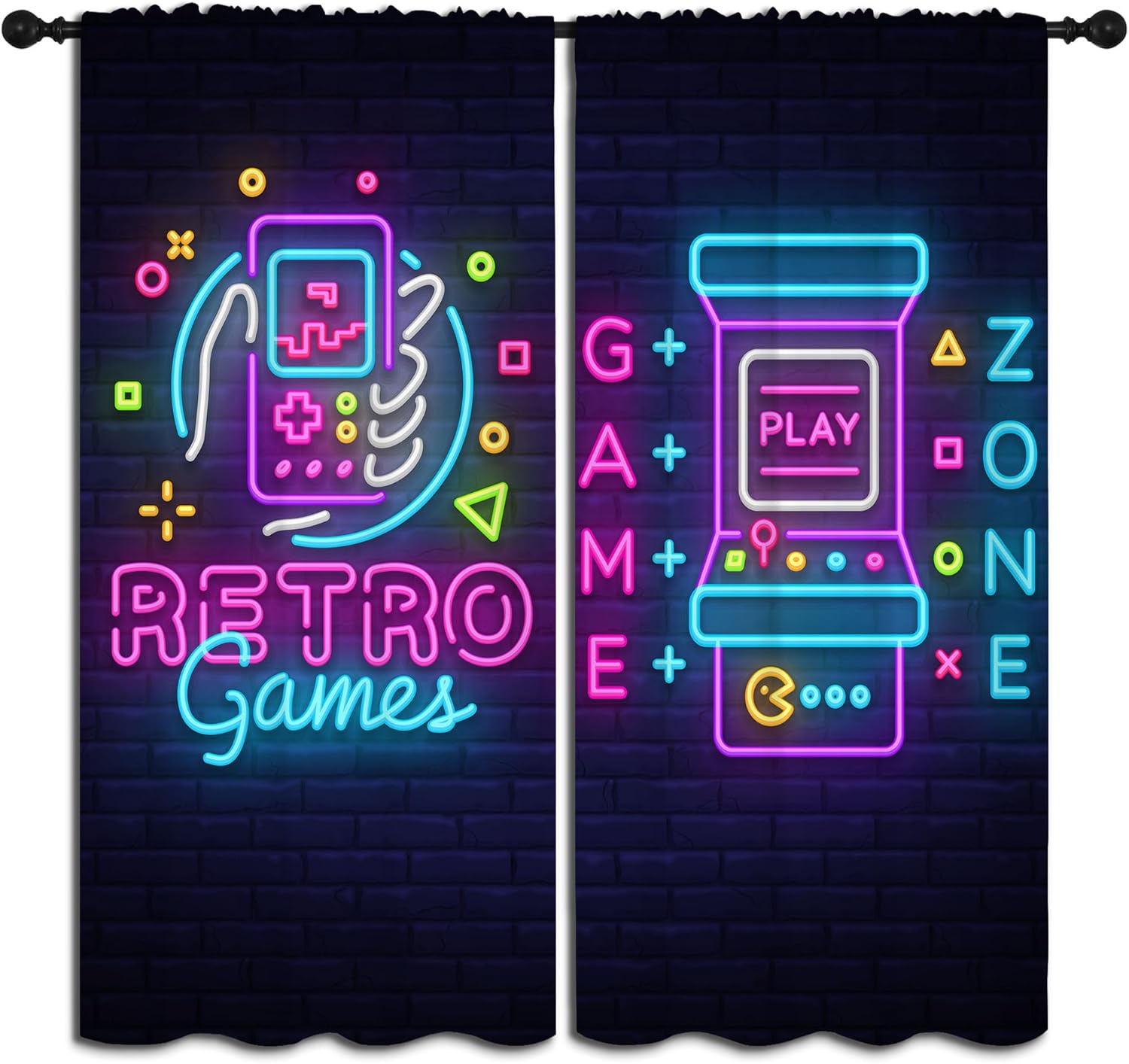 アートレトロゲームとアーケードゲームのロッドポケット遮光カー - Background Retro Gaming のレビューと価格